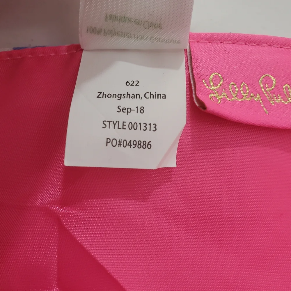 Lilly Pulitzer Christmas Tree Skirt Home Decor Bohemian Queen Pom Pom Pink Blue - Picture 10 of 10